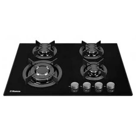 Plita incorporabila Hansa BHKS6113, Gaz, 4 arzatoare gaz, Aprindere electrica, 60 cm, Sticla neagra